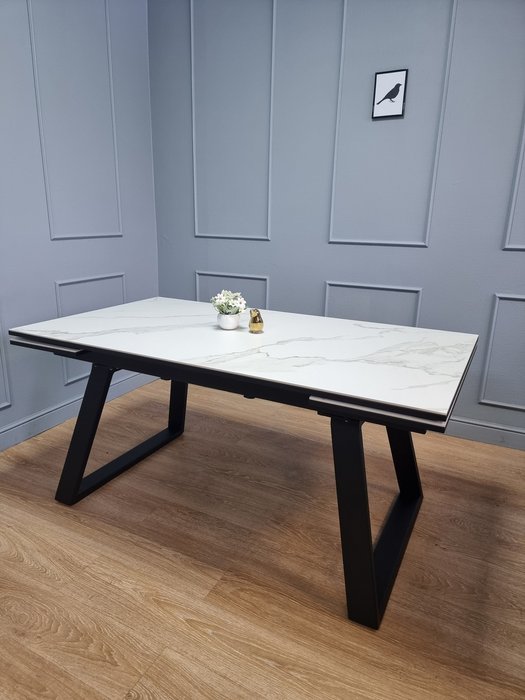 Раздвижной обеденный стол ML140 черного цвета - лучшие Обеденные столы в INMYROOM Раздвижной обеденный стол ML140 черного цвета - лучшие Обеденные столы в INMYROOM