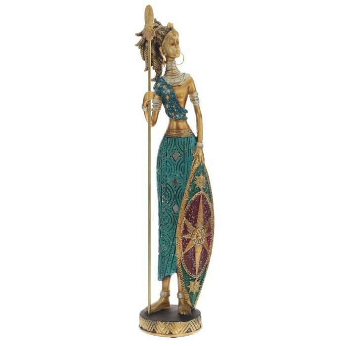 Фигура декоративная Африканка золотисто-голубого цвета