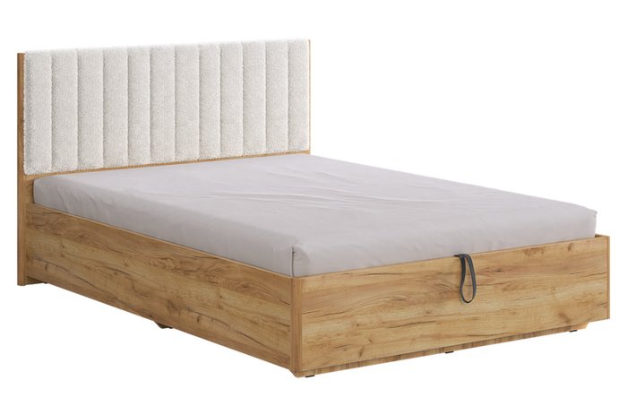 Кровать Юлия 140х200 бежевого цвета с подъемным механизмом