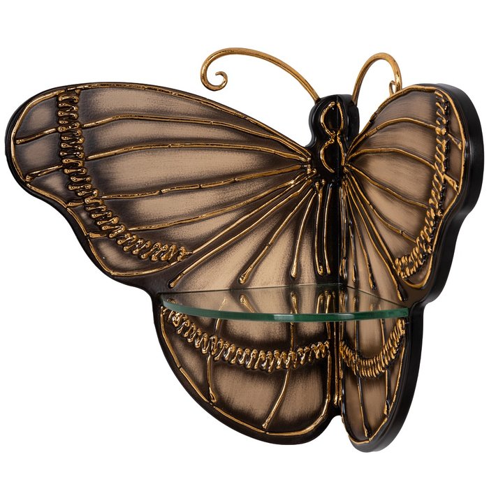 Полочка Бабочка Сафо коричнев-золотого цвета - купить Полки по цене 4554.0