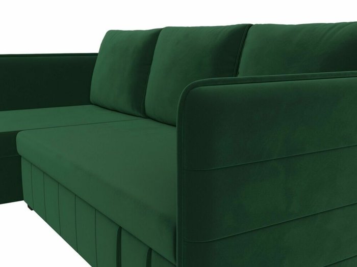 Угловой диван-кровать Слим зеленого цвета левый угол - лучшие Угловые диваны в INMYROOM