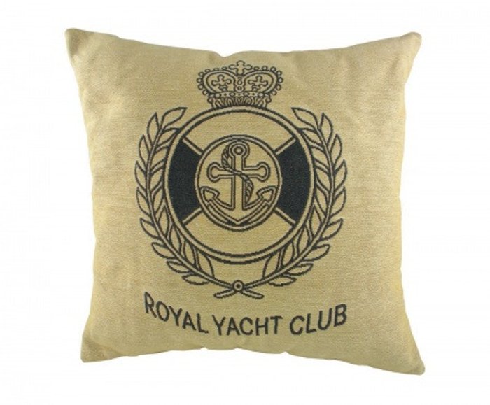 Подушка с надписью Royal Yacht Club Natural