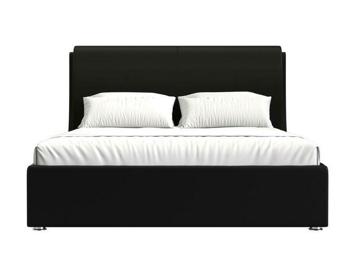 Кровать Принцесса 200х200 черного цвета с подъемным механизмом (экокожа) - купить Кровати для спальни по цене 97999.0