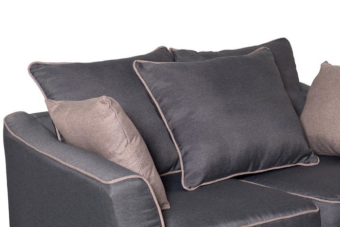 Диван двухместный серый с бежевым кантом  - лучшие Прямые диваны в INMYROOM