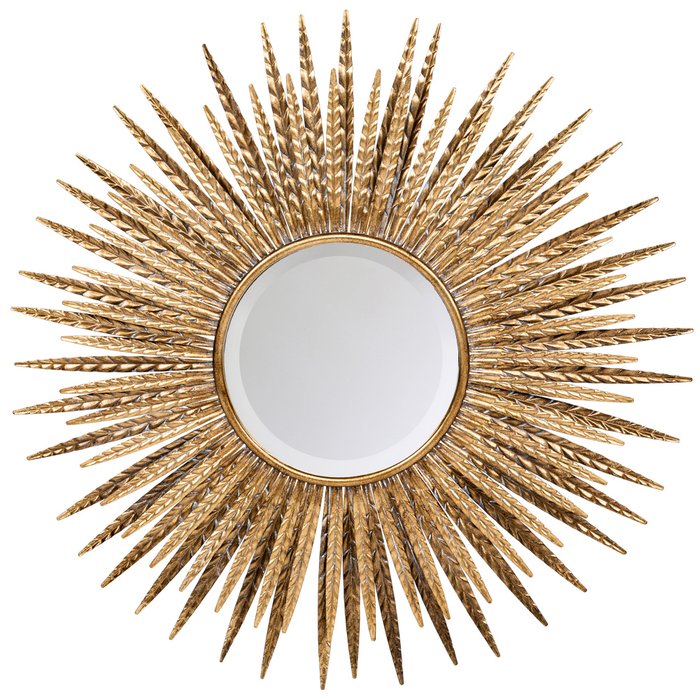 Настенное зеркало Харвест цвета темного матового золота