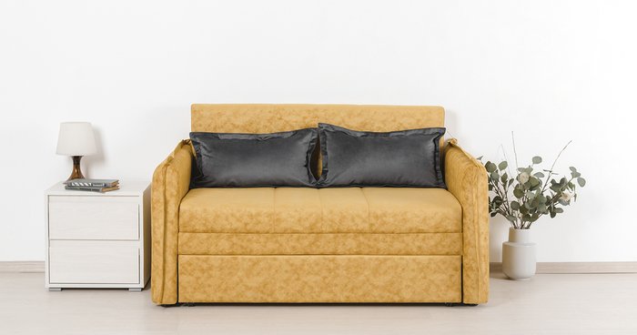 Диван-кровать Виола желтого цвета - лучшие Прямые диваны в INMYROOM