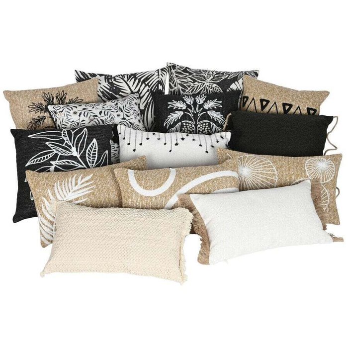 Подушка Home ESPRIT Белый Чёрный печатные 45 x 15 x 45 см - лучшие Подушки для сна в INMYROOM Подушка Home ESPRIT Белый Чёрный печатные 45 x 15 x 45 см - лучшие Подушки для сна в INMYROOM