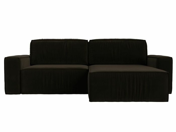 Угловой диван-кровать Прага классик коричневого цвета правый угол - купить Угловые диваны по цене 75999.0