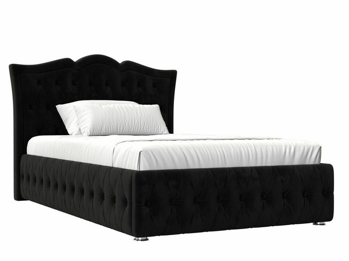 Кровать Герда 140х200 черного цвета с подъемным механизмом 