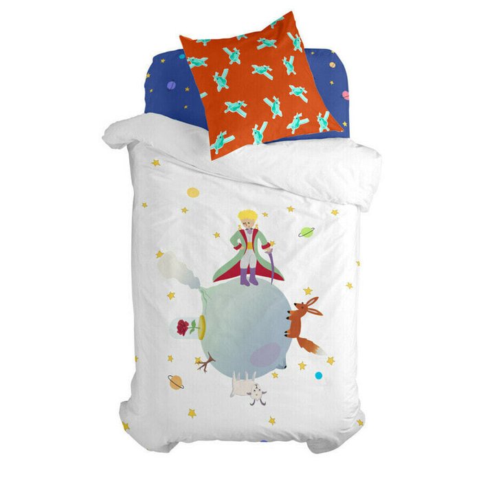 Комплект постельного белья односпальный Le Petit Prince 140х200 бело-оранжевого цвета Комплект постельного белья односпальный Le Petit Prince 140х200 бело-оранжевого цвета