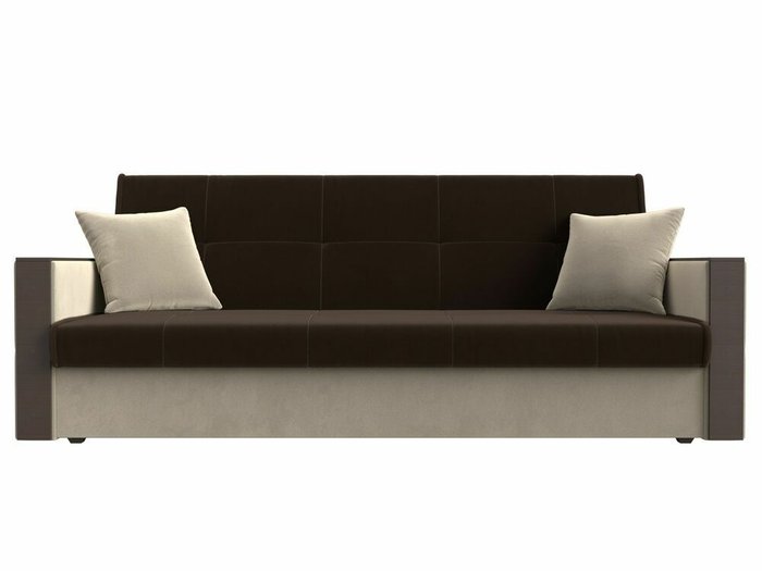 Прямой диван-кровать Валенсия коричнево-бежевого цвета - купить Прямые диваны по цене 26999.0
