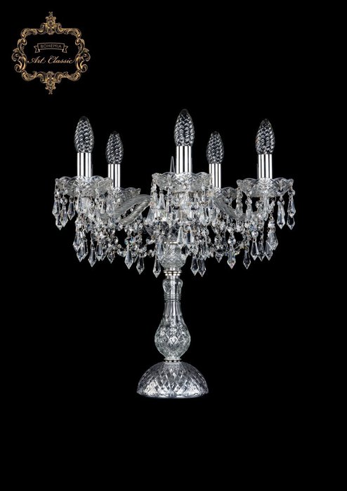 Хрустальная настольная лампа с подвесками Art Classic 45231 12.23.5.141-45.Cr.Dr подсвечник Хрустальная настольная лампа с подвесками Art Classic 45231 12.23.5.141-45.Cr.Dr подсвечник