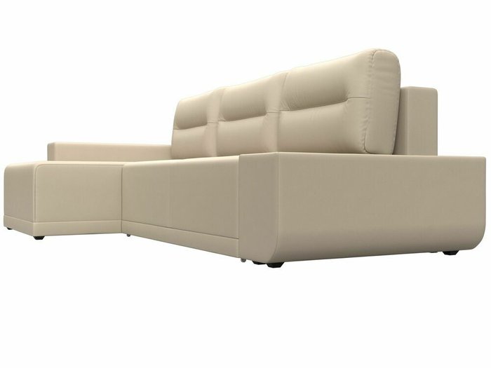 Угловой диван-кровать Чикаго бежевого цвета (экокожа) левый угол - лучшие Угловые диваны в INMYROOM