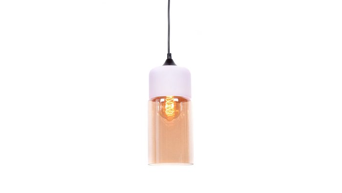 Подвесной светильник Zenia с янтарным плафоном - лучшие Подвесные светильники в INMYROOM