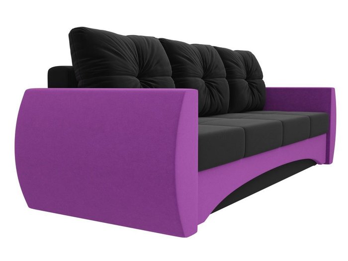 Прямой диван-кровать Сатурн черно-фиолетового цвета - лучшие Прямые диваны в INMYROOM