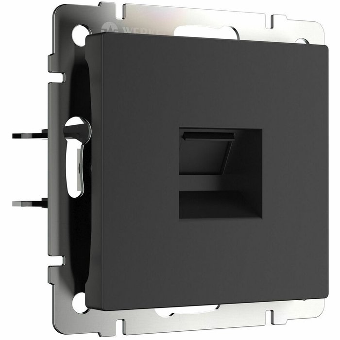 Телефонная розетка RJ-11 черный матовый W1182008 Телефонная розетка RJ-11 черный матовый W1182008
