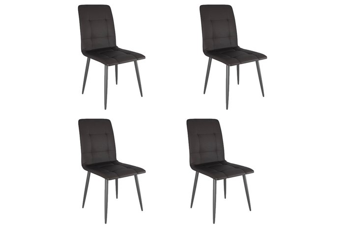 Набор из четырех стульев Мартин темно-коричневого цвета - купить Обеденные стулья по цене 20490.0