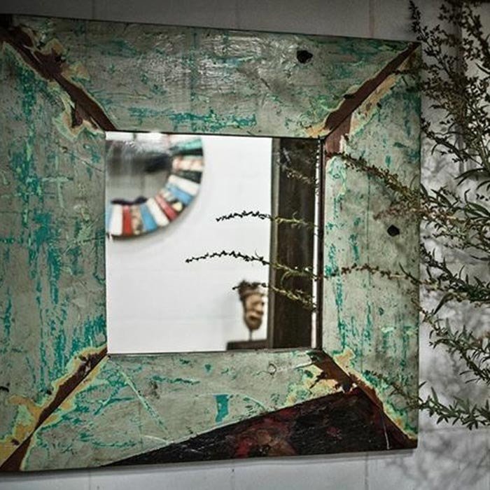 Настенное зеркало Пазл из корабельной древесины - лучшие Настенные зеркала в INMYROOM