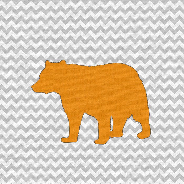 Картина (репродукция, постер): Бурый медведь в шевроне