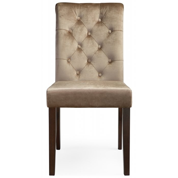 Стул Amelia dark walnut fabric beige бежевого цвета - купить Обеденные стулья по цене 7680.0