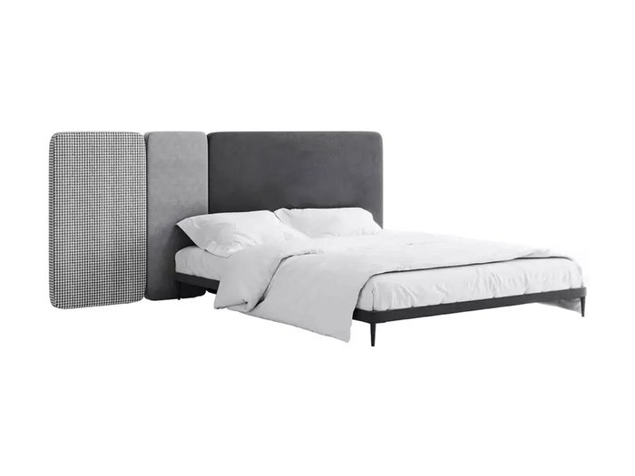 Кровать Licata 160х200 композиция 1 серого цвета - купить Кровати для спальни по цене 77040.0