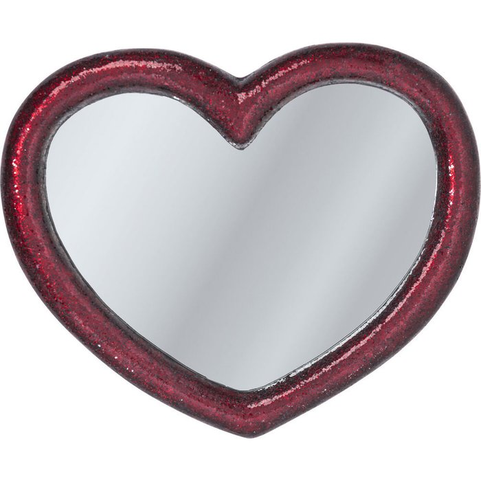 Зеркало Heart красного цвета