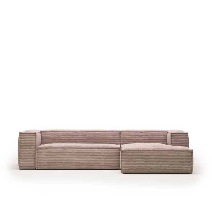 Угловой диван Blok 300 розового цвета правый - лучшие Угловые диваны в INMYROOM