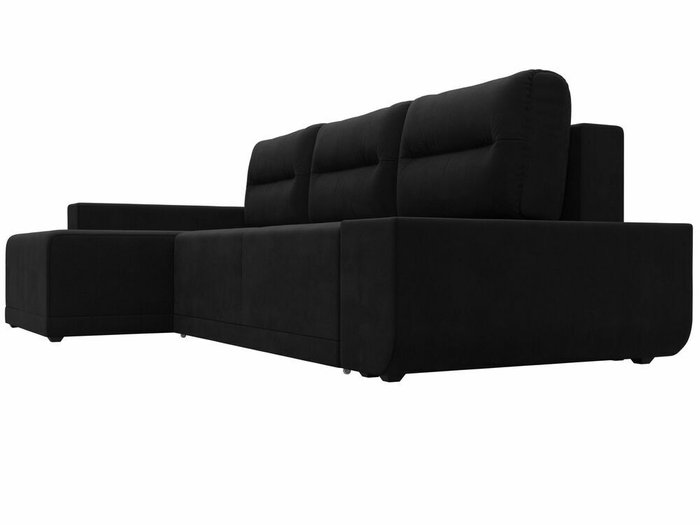 Угловой диван-кровать Чикаго черного цвета левый угол - лучшие Угловые диваны в INMYROOM