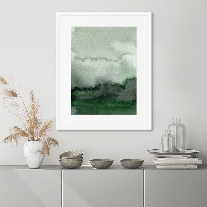 Репродукция картины в раме Cloud over the hills - лучшие Картины в INMYROOM