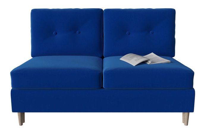 Модуль диван-кровать двухместный Белфаст синего цвета - купить Прямые диваны по цене 21206.0