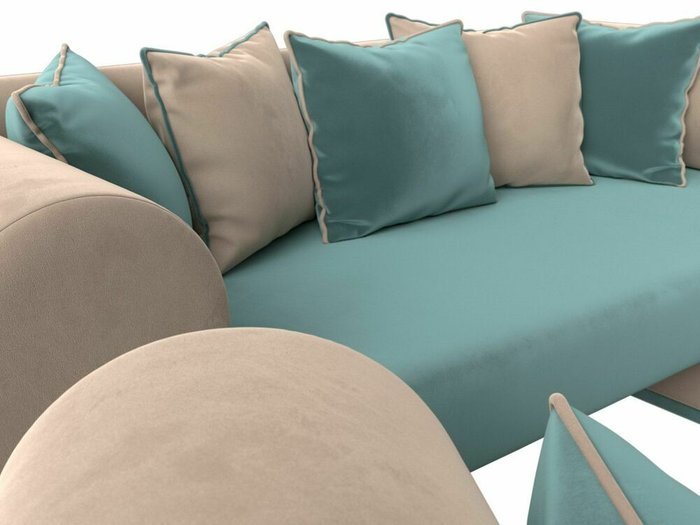 Набор мягкой мебели Кипр 3 бирюзово-бежевого цвета - лучшие Комплекты мягкой мебели в INMYROOM