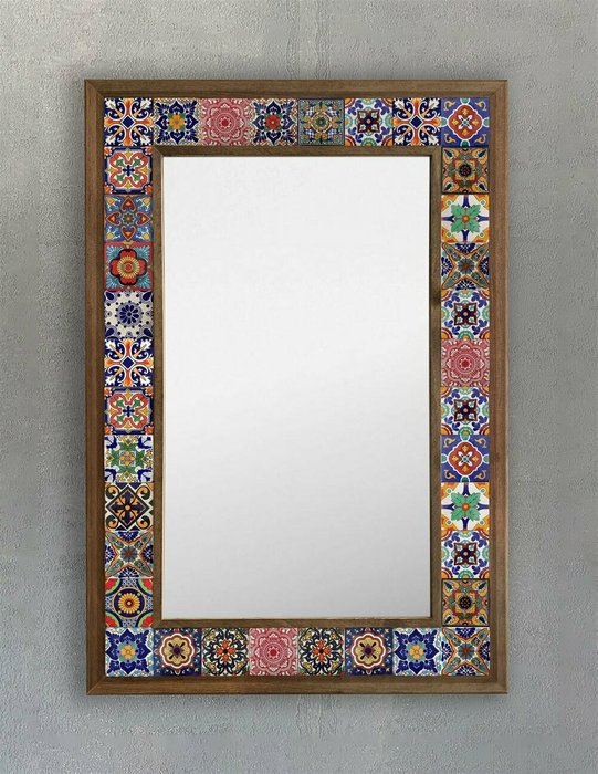 Настенное зеркало 43x63 с мозаикой из камня - купить Настенные зеркала по цене 22495.0