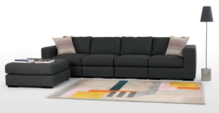 Модульный раскладной диван MORTI темно-серого цвета - лучшие Угловые диваны в INMYROOM
