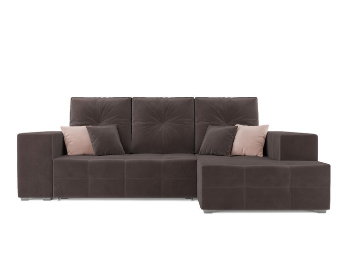 Угловой диван-кровать Монреаль коричневого цвета правый угол - купить Угловые диваны по цене 38690.0