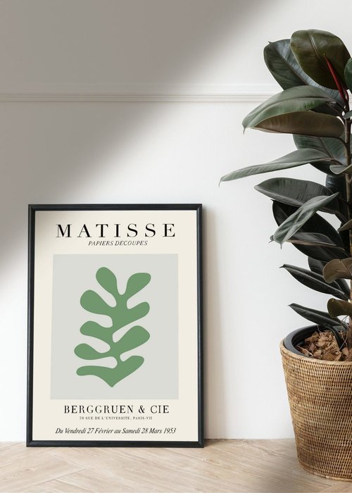 Постер Matisse Papiers Decoupes Green 50х70 в раме черного цвета  - купить Принты по цене 7500.0