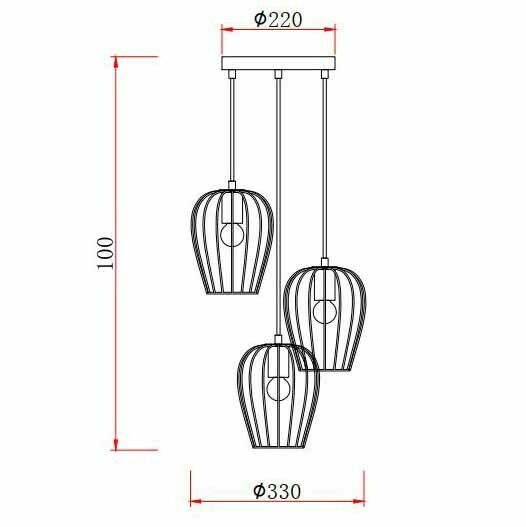 Подвесной светильник Atena Б0047368 (металл, цвет черный) - купить Подвесные светильники по цене 7190.0