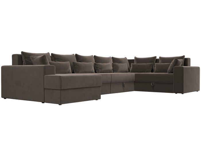 Угловой диван-кровать Мэдисон коричневого цвета - лучшие Угловые диваны в INMYROOM