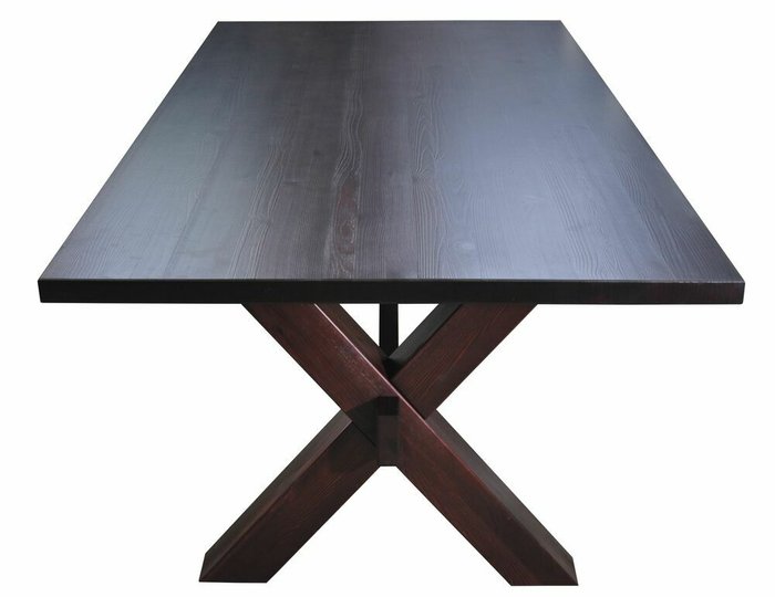 Обеденный стол из массива сосны Акадия в цвете темный орех - купить Обеденные столы по цене 53100.0