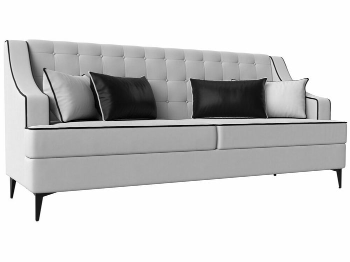 Прямой диван Марк белого цвета (экокожа)