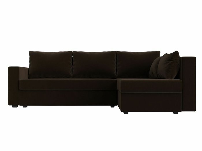 Угловой диван-кровать Мансберг коричневого цвета правый угол - купить Угловые диваны по цене 39999.0