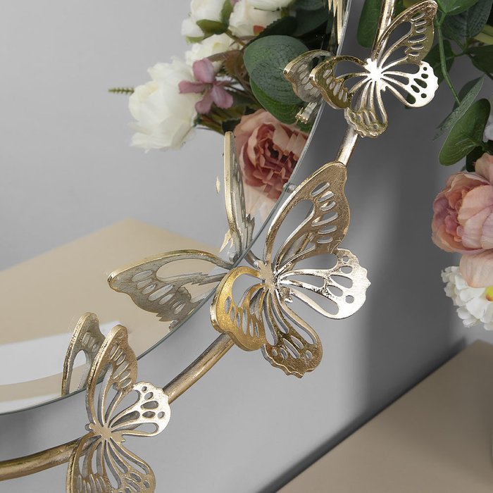 Зеркало настенное Бабочка золотого цвета - лучшие Настенные зеркала в INMYROOM