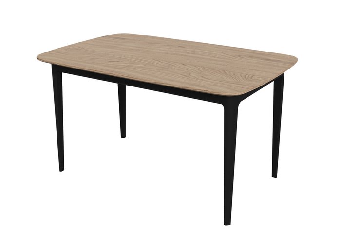 Стол обеденный Tammi 140 цвета беленый дуб с черным основанием - купить Обеденные столы по цене 60900.0