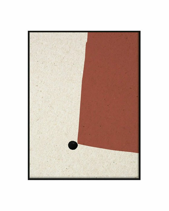 Интерьерное жикле Beige and Orange 60х80 в черной раме 