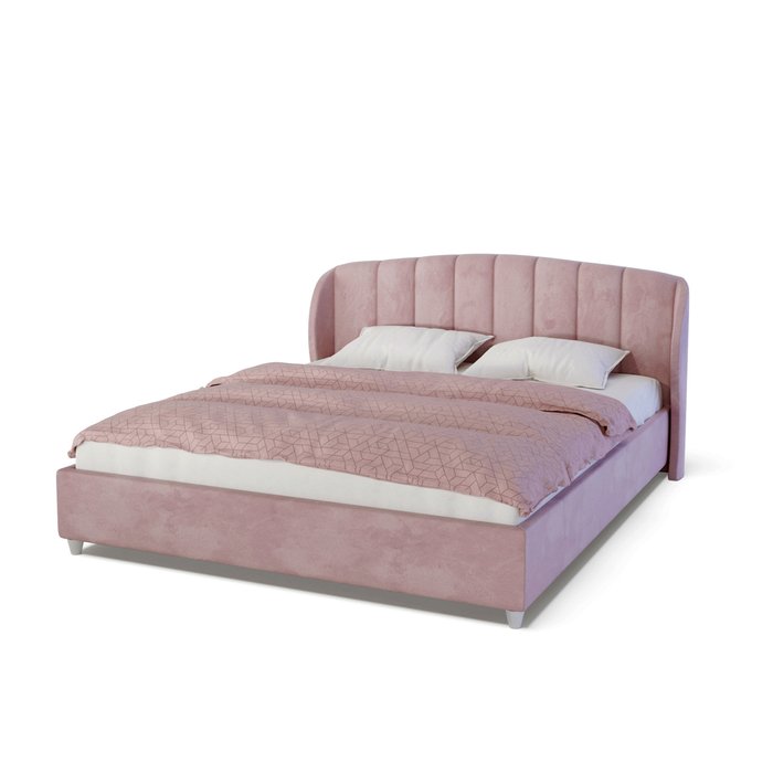 Кровать Дельта 160х200 розового цвета без подъемного механизма