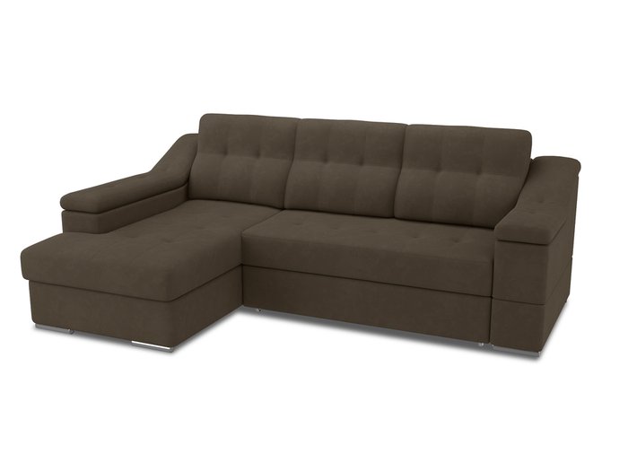 Угловой диван-кровать левый Liverpool темно-коричневого цвета - купить Угловые диваны по цене 86600.0