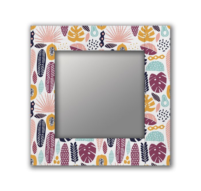 Настенное зеркало Тропики 50х65 белого цвета - купить Настенные зеркала по цене 13190.0
