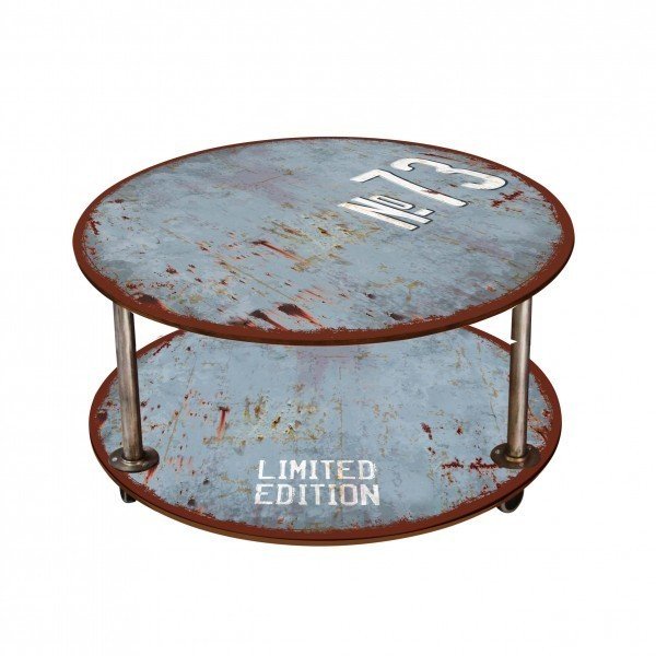 Журнальный столик с оригинальным принтом на колесиках