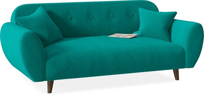 Диван прямой Kitty Luna зеленого цвета - купить Прямые диваны по цене 20850.0