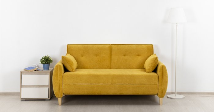 Диван-кровать Анита желтого цвета - лучшие Прямые диваны в INMYROOM