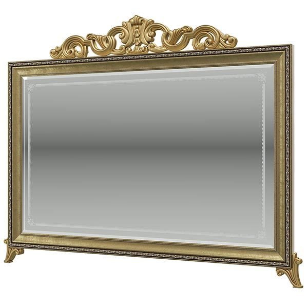 Зеркало с короной Версаль цвета слоновой кости
